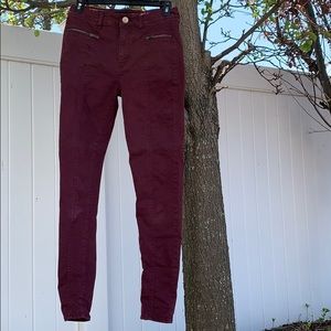 American Eagle high waisted red skinny jeans